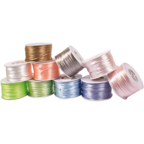 Satinschnur-Set Pastell 2 mm 10 x 50 m
