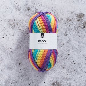 Raggi 100g - Gelb/Kirschrot/Türkis Raggi 100g - Gelb/Kirschrot/Türkis