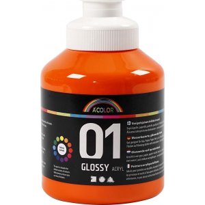 Schulfarbe - Acryl - Orange - glänzend - 500 ml Schulfarbe - Acryl - Orange - glänzend - 500 ml