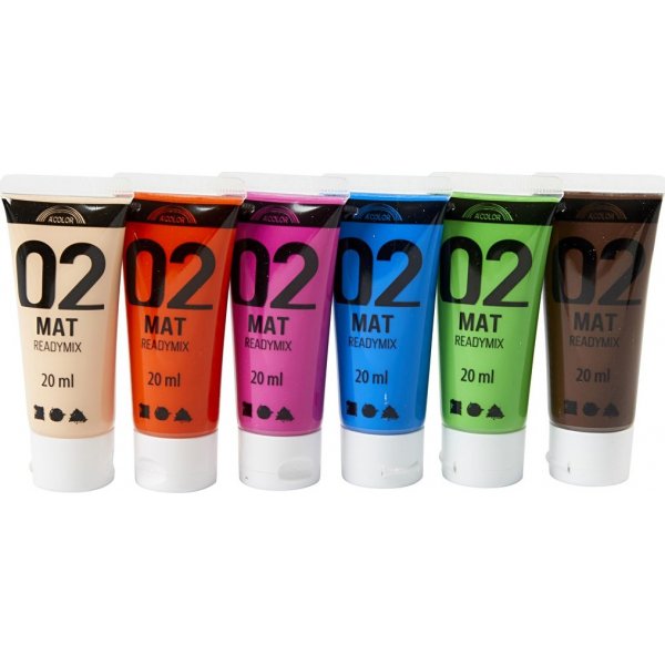 Schulfarbe - Acryl - Komplementrfarben - matt - 6 x 20 ml