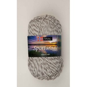 Wikingergarn Sportlappen 50g - Weiß/Grau (520) SR Wikingergarn Sportlappen 50g - Weiß/Grau (520) SR