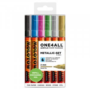 Acrylmarker One4All 2 mm 6 Stifte - Metallic Acrylmarker One4All 2 mm 6 Stifte - Metallic
