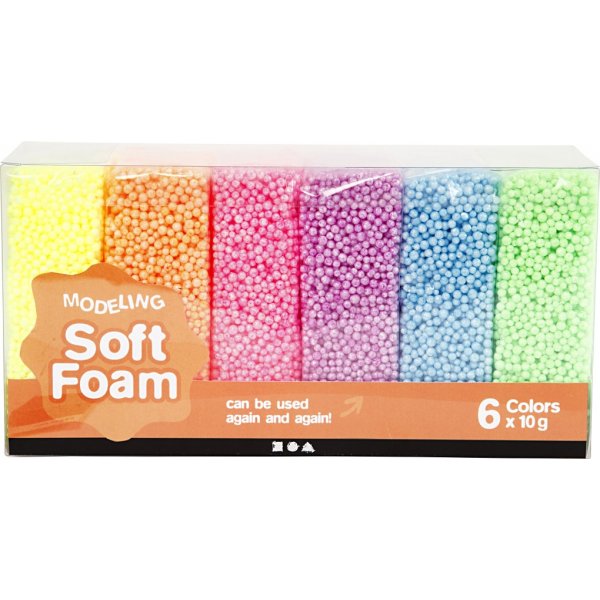 Soft Foam - Neonfarben - 6 x 10 g