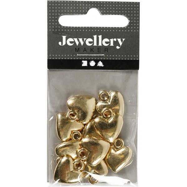 Herzen - vergoldet - 10 Stk Herzen - vergoldet - 10 Stk