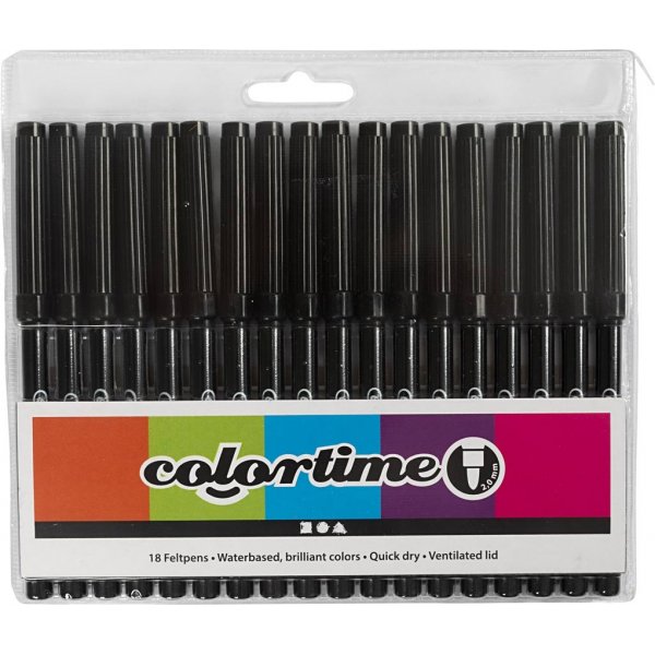 Colortime Bleistifte - Schwarz - 2 mm - 18 Stk