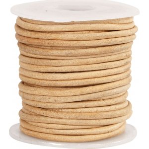 Lederband - Beige - 2 mm - 10 m Lederband - Beige - 2 mm - 10 m