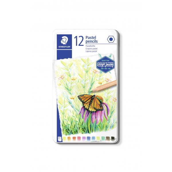 Pastellstifte im Karton - 12 Bleistifte