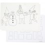 Weihnachtskalender mit Elfen bei Schneeballschlachten - wei - A3 - 30 Stk