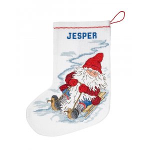 Stickset Weihnachtsstrumpf - Weihnachtsmann auf Schlitten Stickset Weihnachtsstrumpf - Weihnachtsmann auf Schlitten