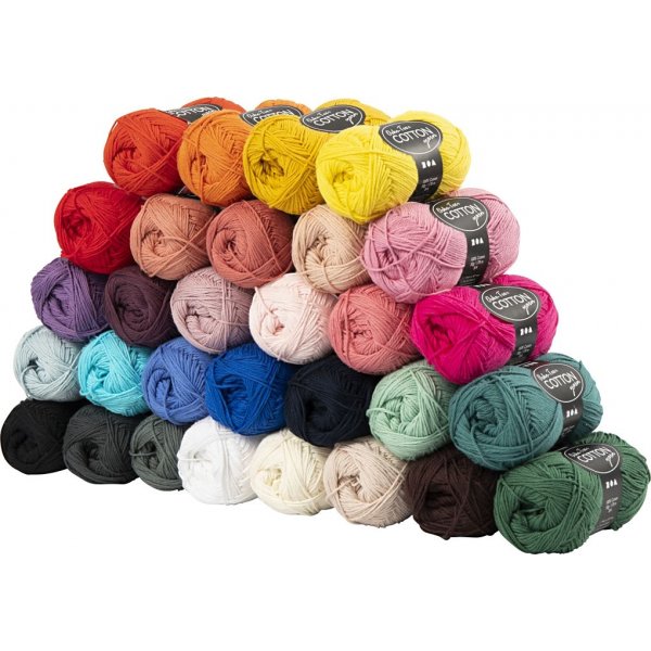 Baumwollgarn - gemischte Farben - Nr. 8/4 30 x 50 g