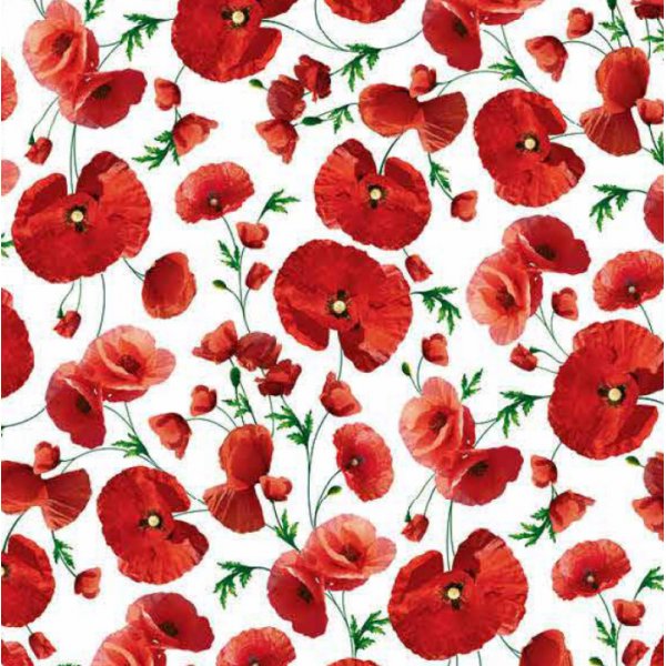 Wachstuch Eleganz rote Blumen