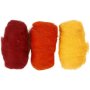 Kardierte Wolle - Gelb/Terrakotta-Harmonie - 3 x 10 g