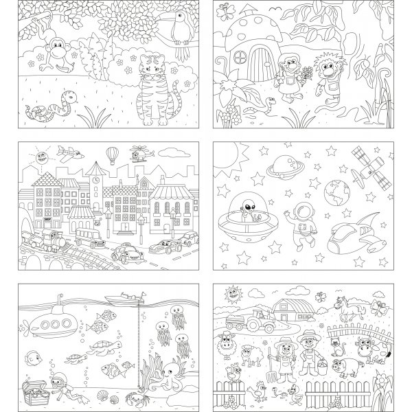 Tischsets zum Ausmalen - 24 Stk