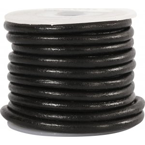 Lederband - Schwarz - 4 mm - 5 m Lederband - Schwarz - 4 mm - 5 m
