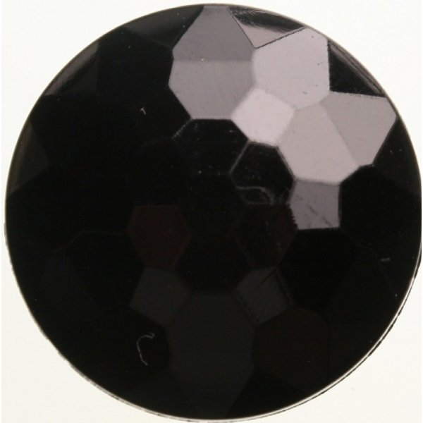 Knopf Rund 1-Loch 11 mm 10 Stck - Schwarz mit grauen Details