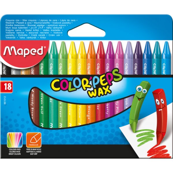 Kreidepinsel - Maped - Color'Peps 18 Wachsmalstifte