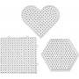 Perlenteller - klar - Herzen - Sechseck - Quadrate - JUMBO - 6 Stk