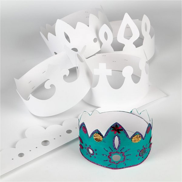 Pappkronen - weiß - 5 Stk Pappkronen - weiß - 5 Stk