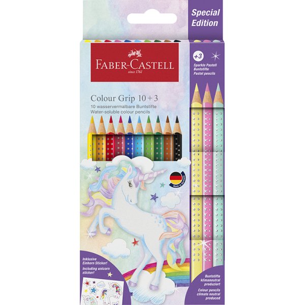 Farbstiftset - Faber-Castell - Redline CP Color Grip - Unicorn 10+3