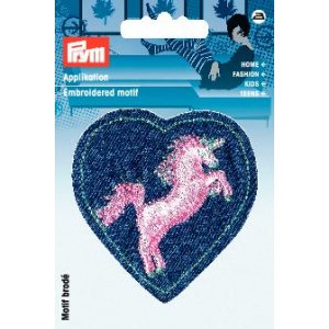 Stoffabzeichen Abzeichen Herz mit Einhorn Stoffabzeichen Abzeichen Herz mit Einhorn