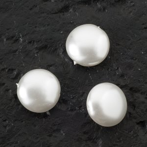 Glaswachsperlen 14 mm Weiß - 6 Stk Glaswachsperlen 14 mm Weiß - 6 Stk