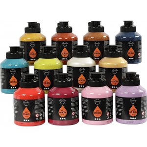 Pigment Art School - Komplementärfarben - seidenmatt - 12 x 500 ml Pigment Art School - Komplementärfarben - seidenmatt - 12 x 500 ml