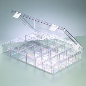 Kunststoffbox 33 x 22 cm - klar transparent 24 Fächer Kunststoffbox 33 x 22 cm - klar transparent 24 Fächer