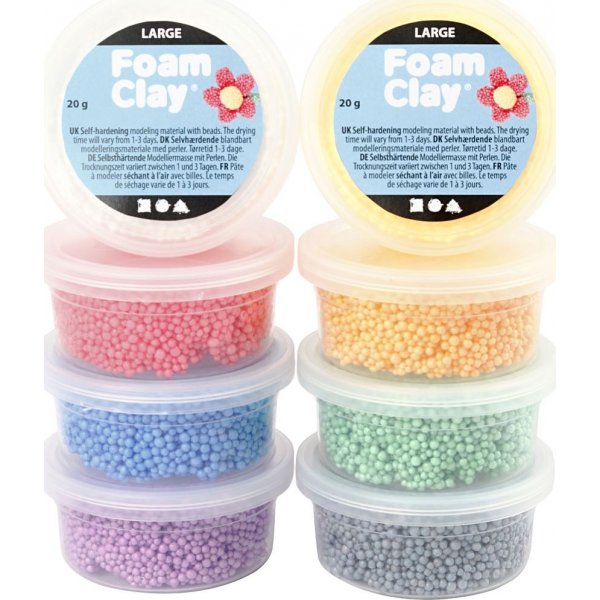 Foam Clay Groe gemischte Farben - 8 x 20 g