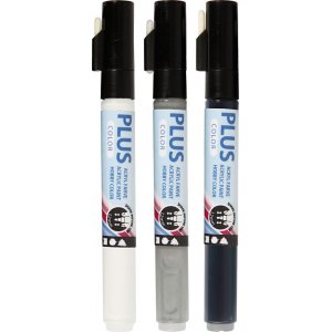 Plus Color Marker - Schwarz - Cremeweiß - Regengrau - 3 Stk Plus Color Marker - Schwarz - Cremeweiß - Regengrau - 3 Stk