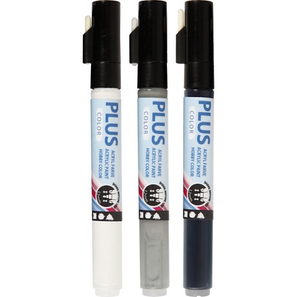 Plus Color Marker - Schwarz - Cremewei - Regengrau - 3 Stk
