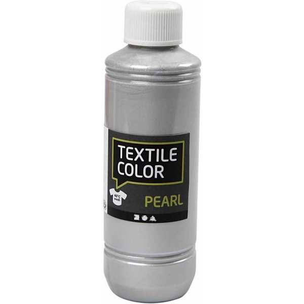 Textilfarbe - Silber - Perlmutt - 250 ml