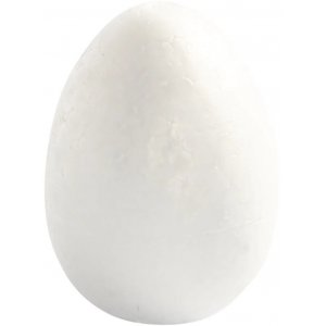 Frigolit-Eier - Weiß - H8 cm - 5 Stk Frigolit-Eier - Weiß - H8 cm - 5 Stk