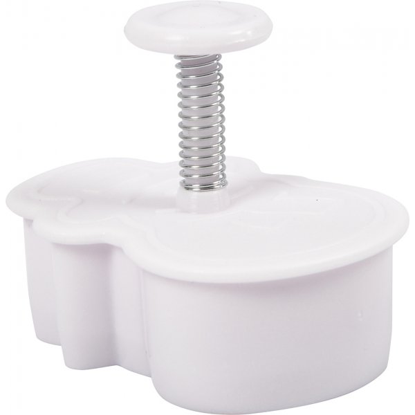 Geprgter Ausstecher - wei - Weihnachtsbaum - Schneemann - Lebkuchenmann - Kugel