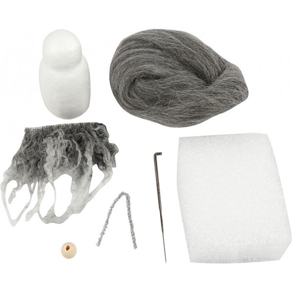 Mini-DIY-Kit - grau meliert - Weihnachtsmann