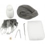 Mini-DIY-Kit - grau meliert - Weihnachtsmann