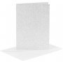 Karten und Umschlge - Silber - Glitzer - 11,5 x 16,5 cm - 4 Sets
