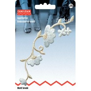 Stoffmarke Blumenstiel weiß/creme Stoffmarke Blumenstiel weiß/creme