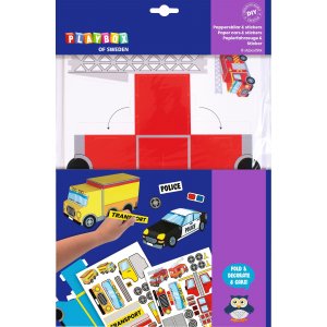 Papierautos und Aufkleber Papierautos und Aufkleber