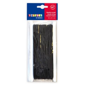 Elastische Kordel 1 mm - Schwarz - Mehrere Längen! Elastische Kordel 1 mm - Schwarz - Mehrere Längen!