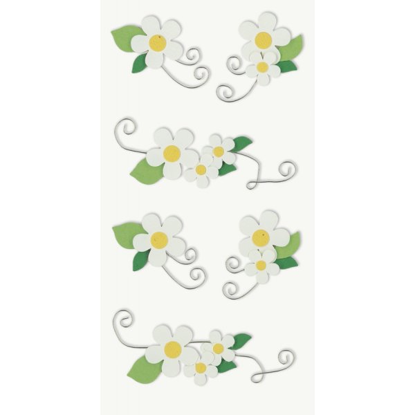 Aufklebermix - Blumen - wei