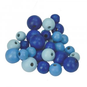 Holzperlen 8,10,12 mm - blaue Mischung, 25 g Größenmischung Holzperlen 8,10,12 mm - blaue Mischung, 25 g Größenmischung