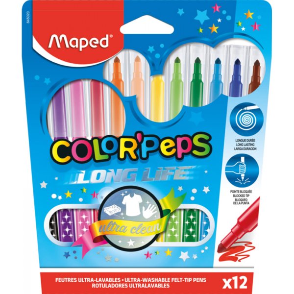 Faserstift-Set - Maped - ColorPeps \\\"Long Life\\\" waschbare Stifte