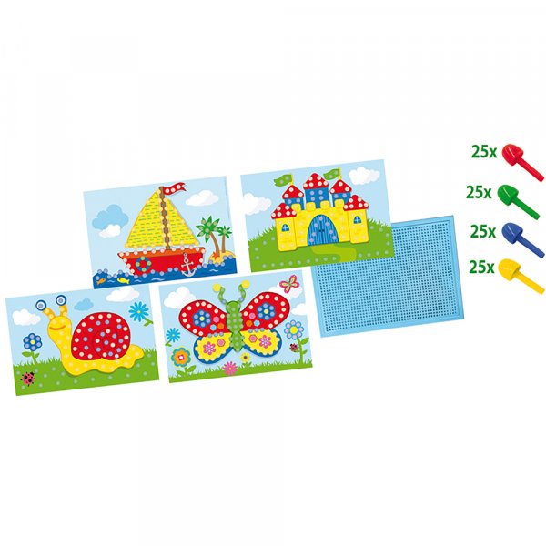 Das Mosaikset mit Illustrationen