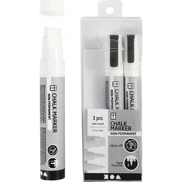 Kreidemarker - wei - 3 Stk