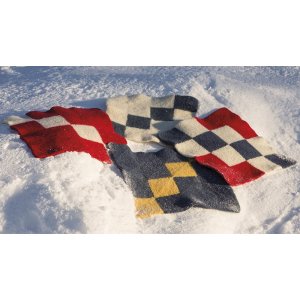 Strickanleitung - Gefilzte Sitzauflage mit Dominoquadraten Strickanleitung - Gefilzte Sitzauflage mit Dominoquadraten