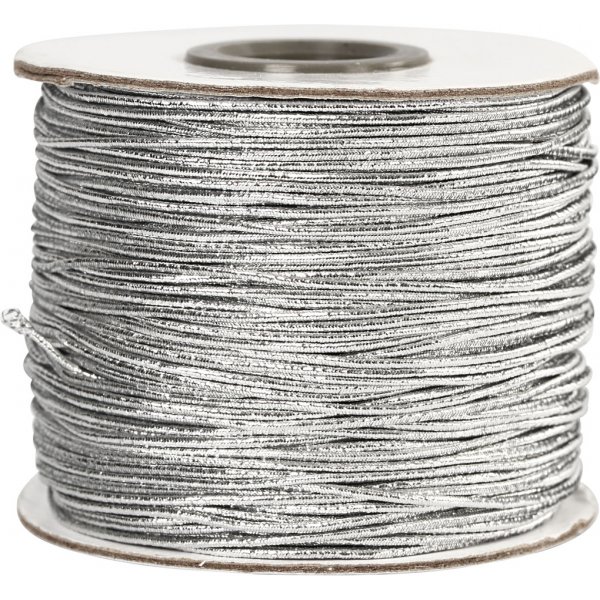 Elastische Kordel 1 mm - Silbermetallic - 100 m