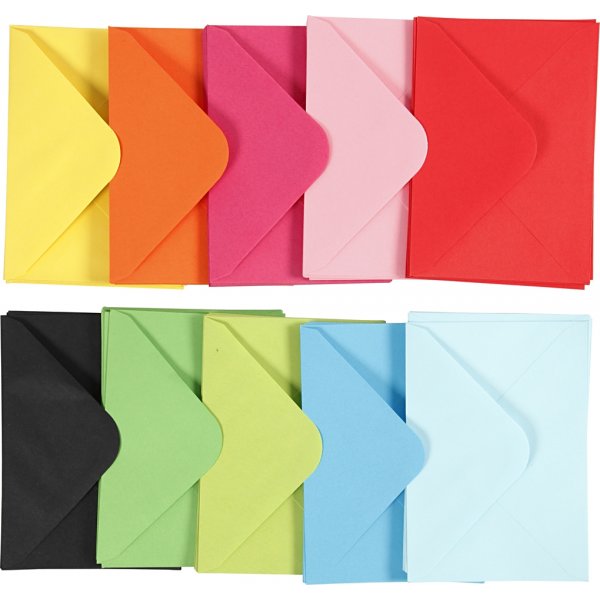 Umschlag - gemischte Farben - 11,5 x 16 cm - 10 x 10 Stk