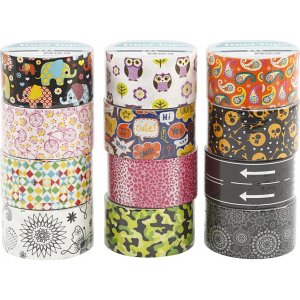 Klebeband - Muster - gemischte Farben - 12 x 5 m Klebeband - Muster - gemischte Farben - 12 x 5 m
