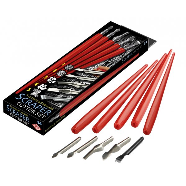 Schabermesser-Set mit Griff - 5 Messer