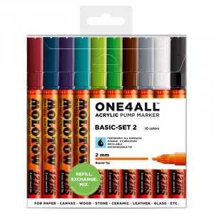 Acrylmarker One4All 2mm 10 Stifte - Basic II Acrylmarker One4All 2mm 10 Stifte - Basic II